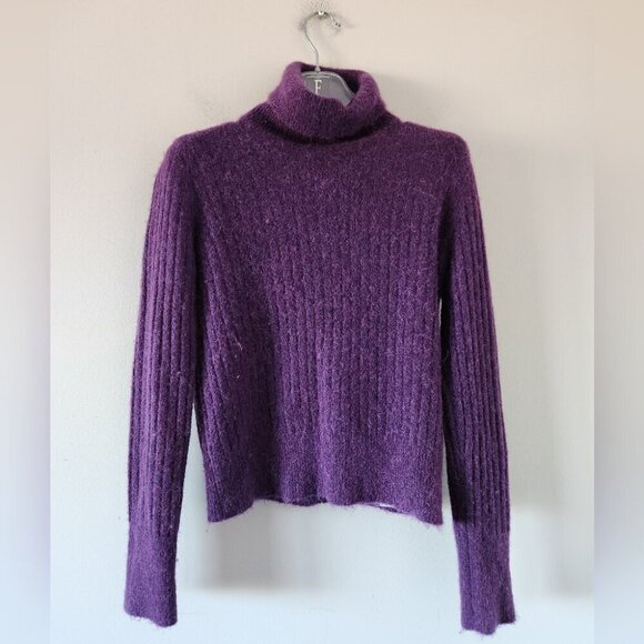 ZARA | ALPACA WOOL Turtleneck SWEATER 9598/102 purple Size Small - Picture 1 of 5